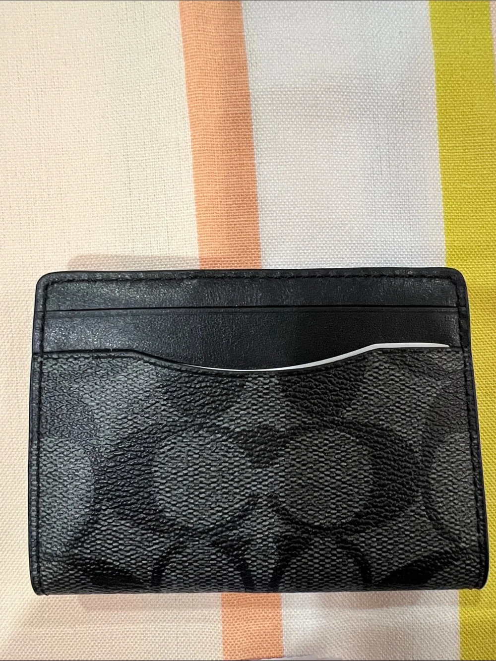 Coach Charcoal Signature Card Case QB04G MGNTC CRD CSE SIG 91660 QB/charcoal